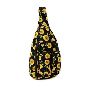 Sunflower Print Sling Bag